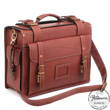 Кожаный портфель-кофр  "Универсал"  (коньяк)